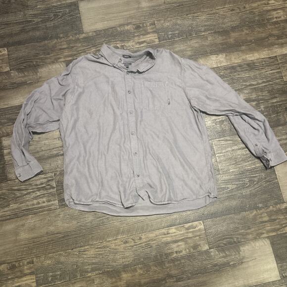 Eddie Bauer Men’s Button Down Shirt Solid Gray, 2XL Long Sleeve Up - Picture 1 of 6